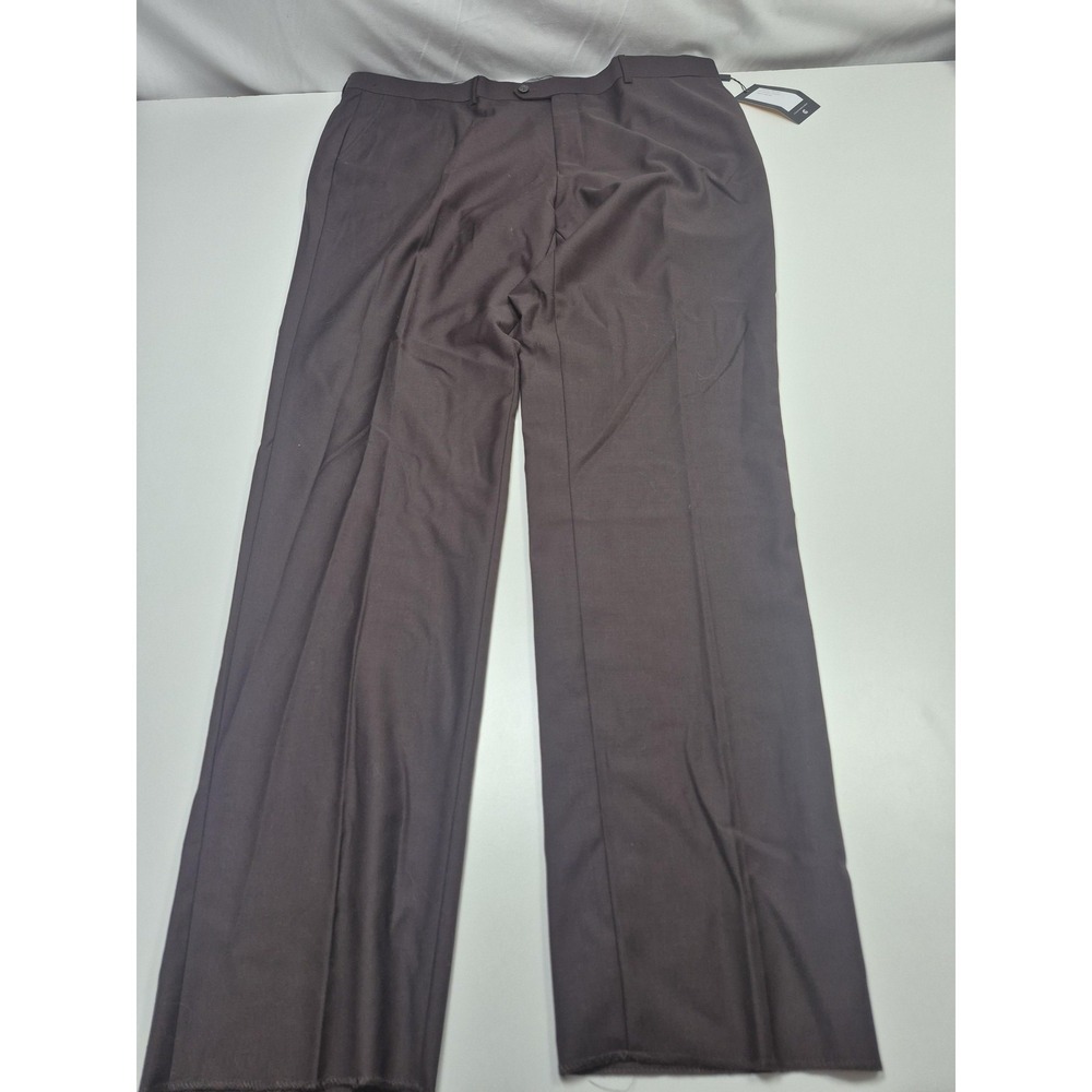Galante Uomo Dress Pants Mens 44x36 Black Wool Flat Front Classic Unhemmed NWT